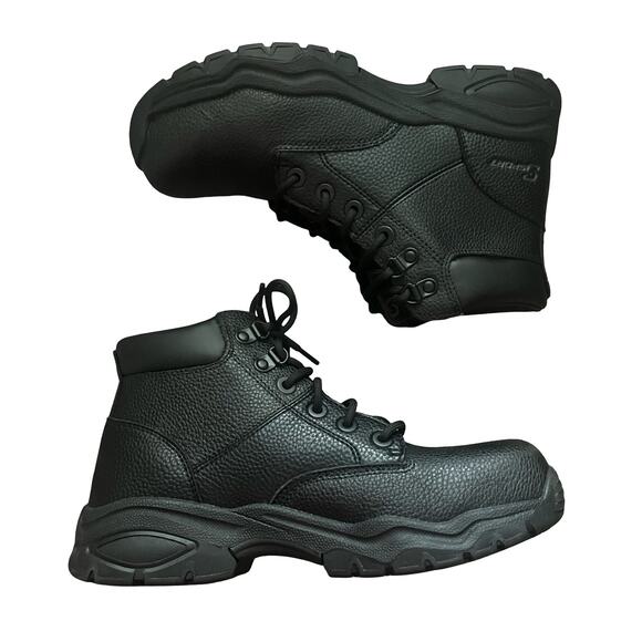 S Sport by SKECHERS Men\'s Elton Steel Toe Leather Work Boots Black 12 main image 4